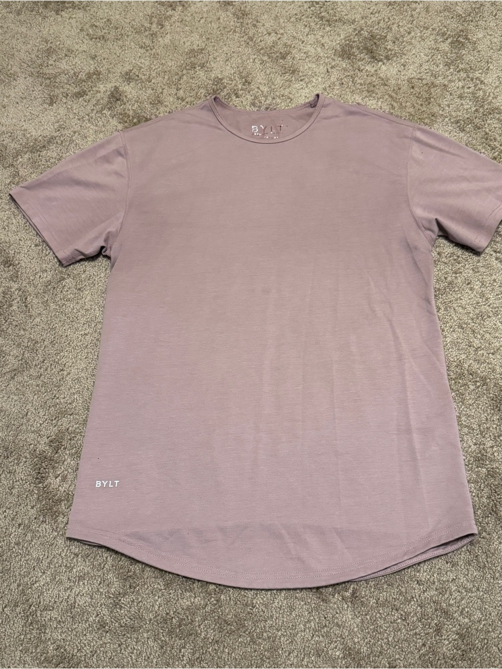 BYLT Shirt Mens Medium Pink Short Sleeve Signature Drop-Cut Stretch Logo